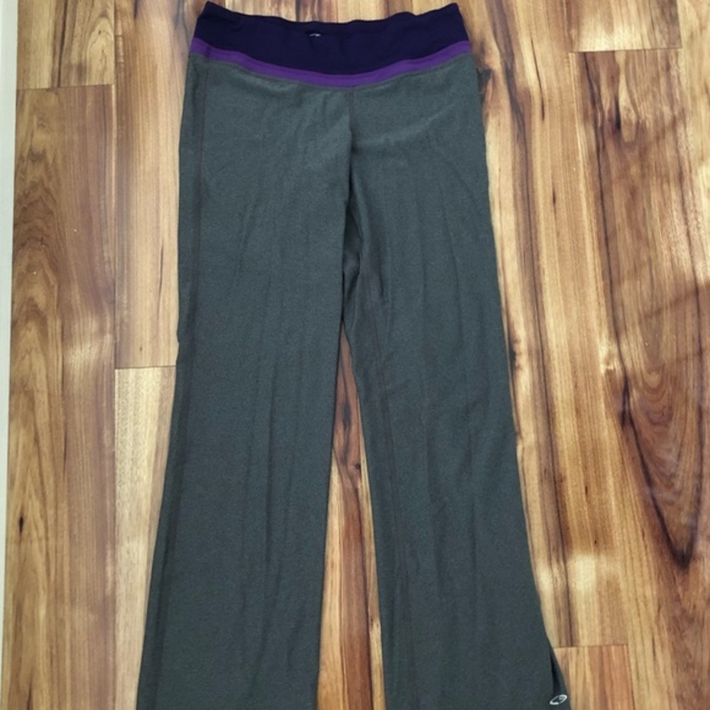 Grey + Purple Waistband Champion Pants